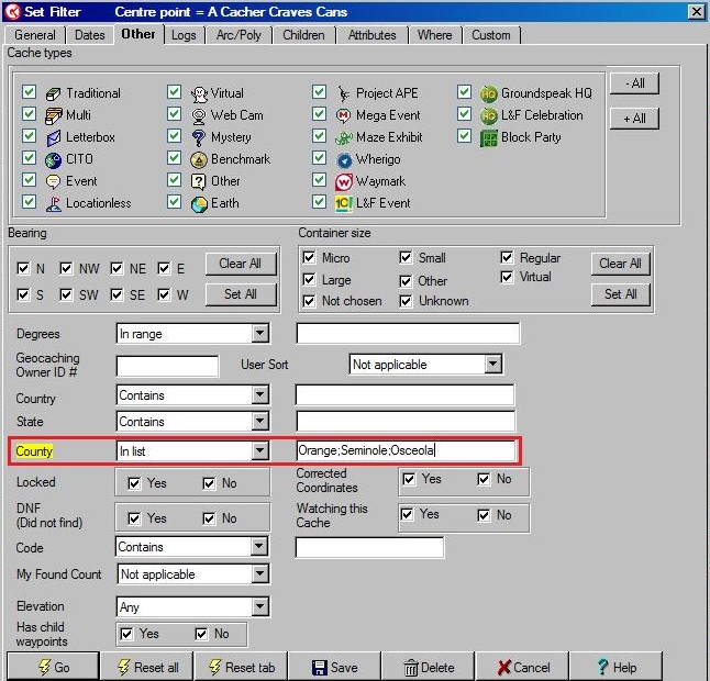 Filter Your GSAK Database